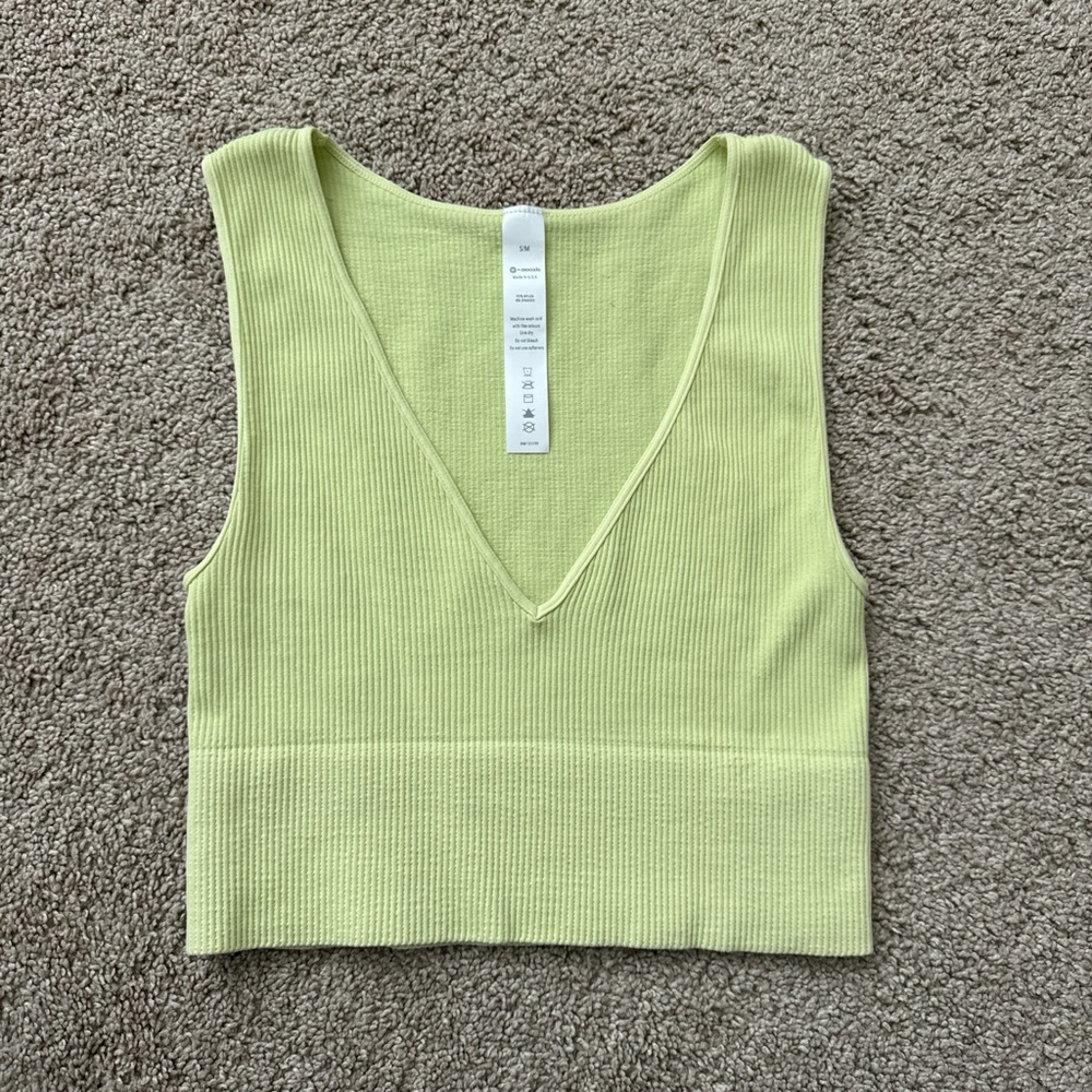 Yellow v-neck tank top